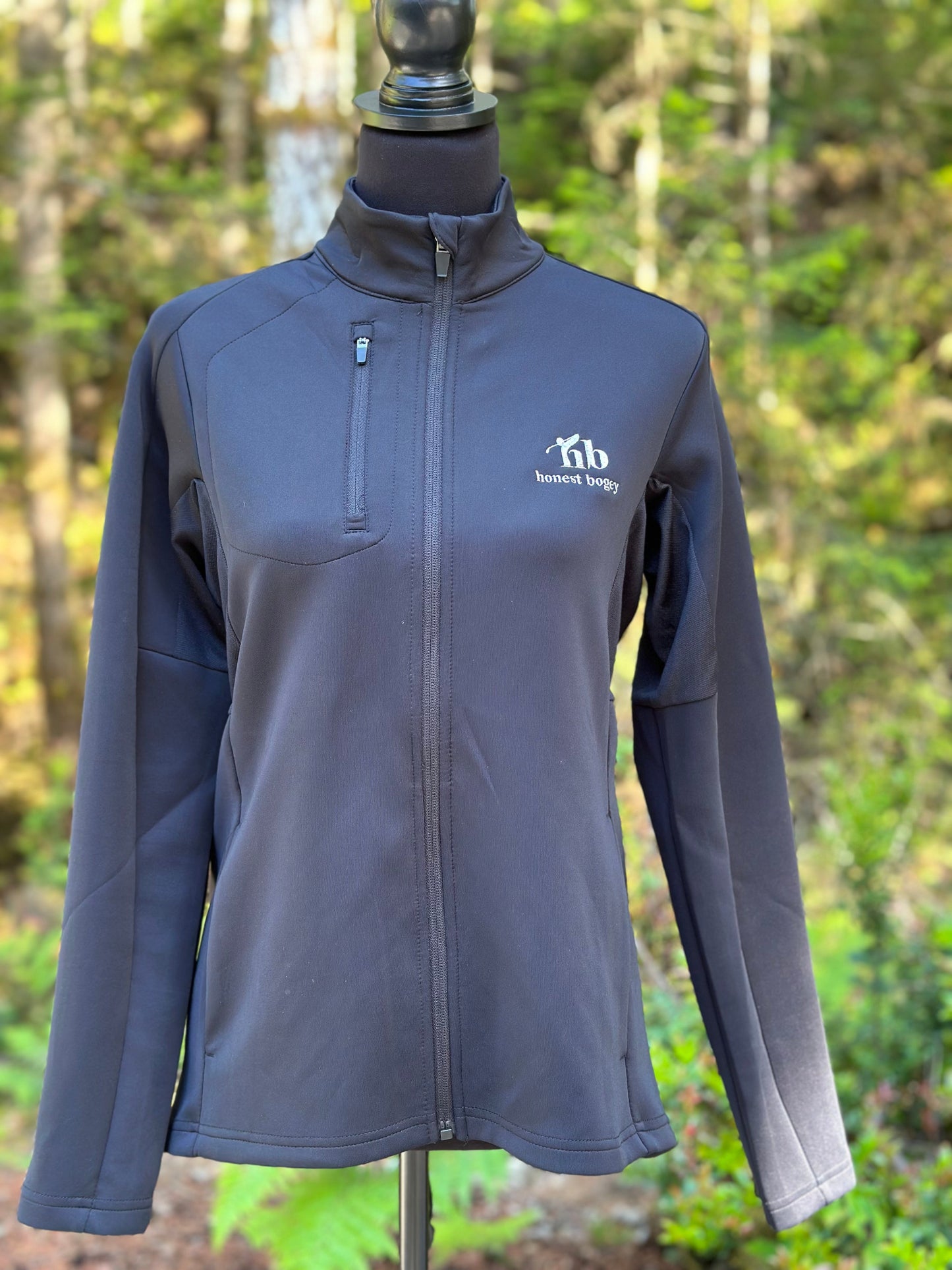 Women's full-zip golf jacket - black or dark green